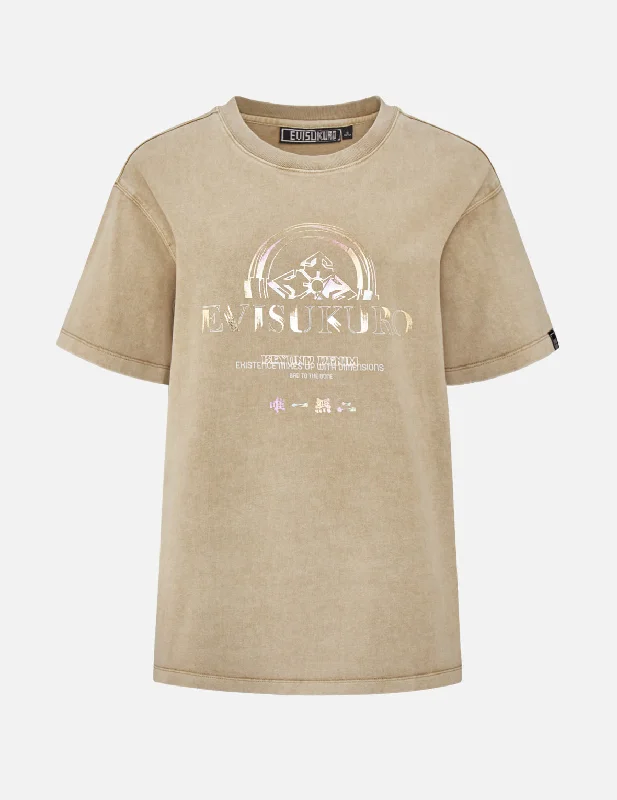Fashion Innovation Multi Foil Print Pigment Dye T-shirt