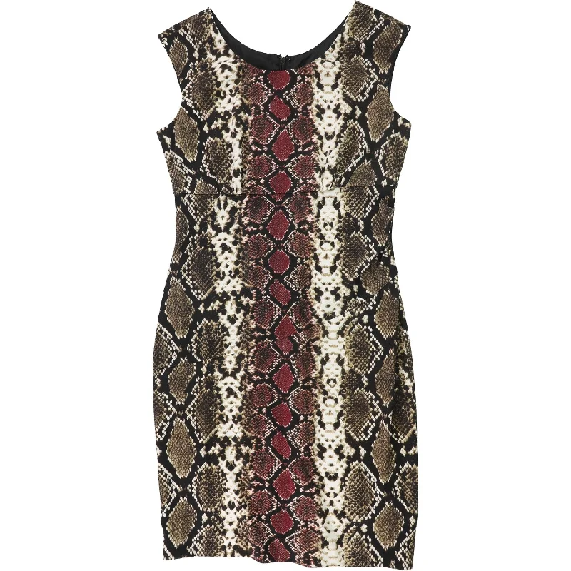 Comfortable Fashion Calvin Klein Womens Snake Print Bodycon Dress, Brown, 8