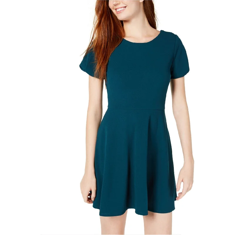 Fashion Elements Speechless Womens Solid Skater Dress, Green, Small