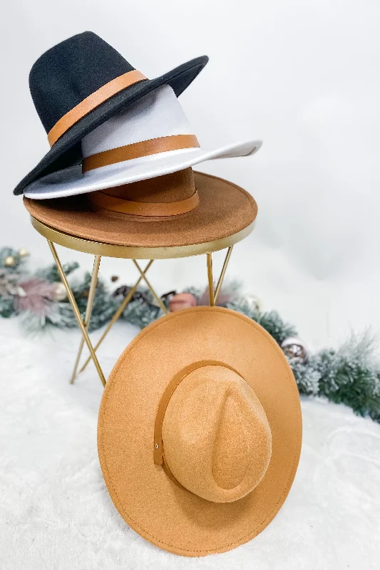 Trendy Comfort Fall For You- {White, Black, Camel & Tan} Wide Brim Felt Hat