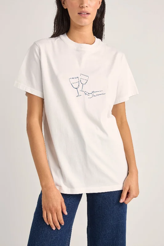 Playful Style Vino Boyfriend Tee White