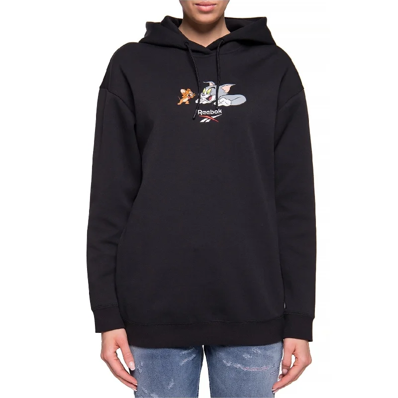 Playful Style Reebok Womens Tom & Jerry Hooded Mini Dress, Black, Medium