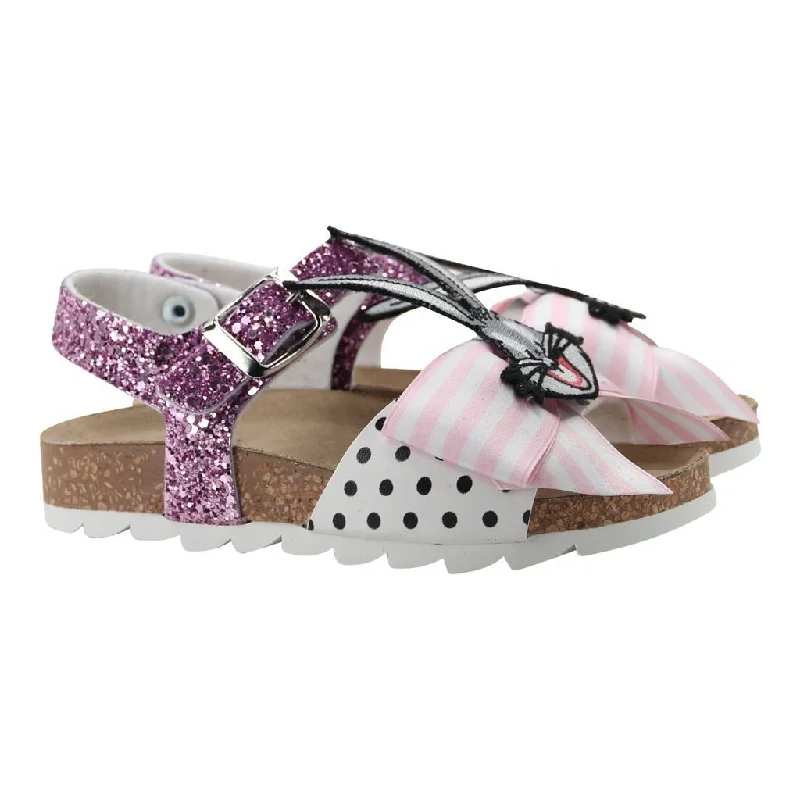 Free And Casual Pink Glitter Bugs Sandals