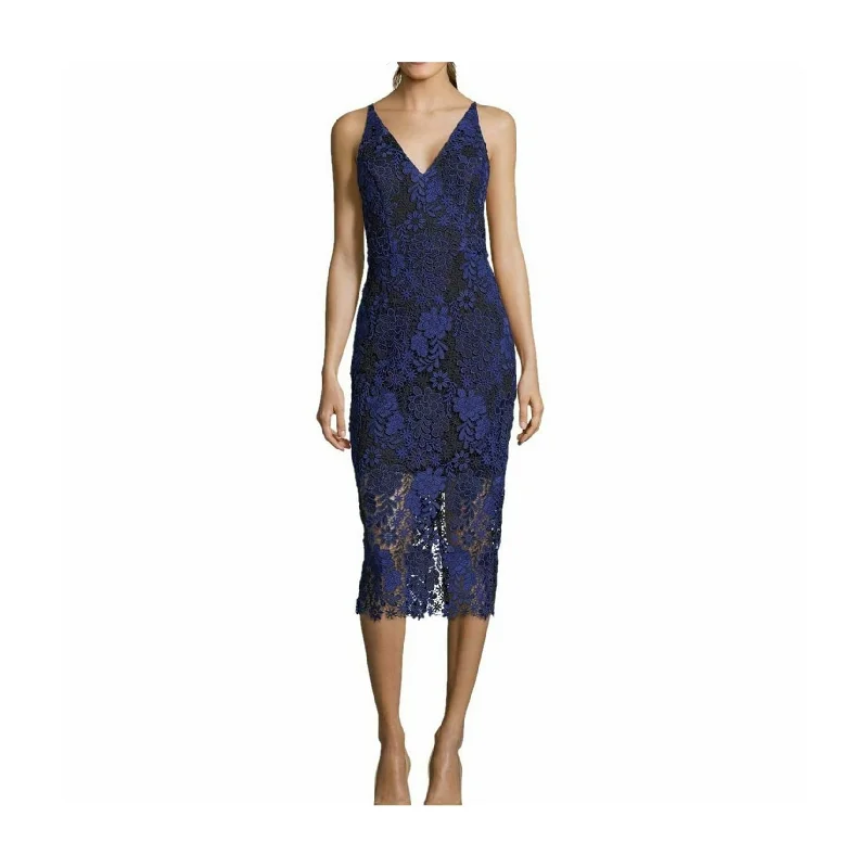 Fashionable and versatile XSCAPE Womens Lace Sheath Dress, Blue, 4