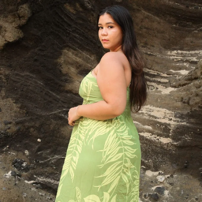 Comfortable Series Turtle Fern V-Neck Dress, Made in Hawaii