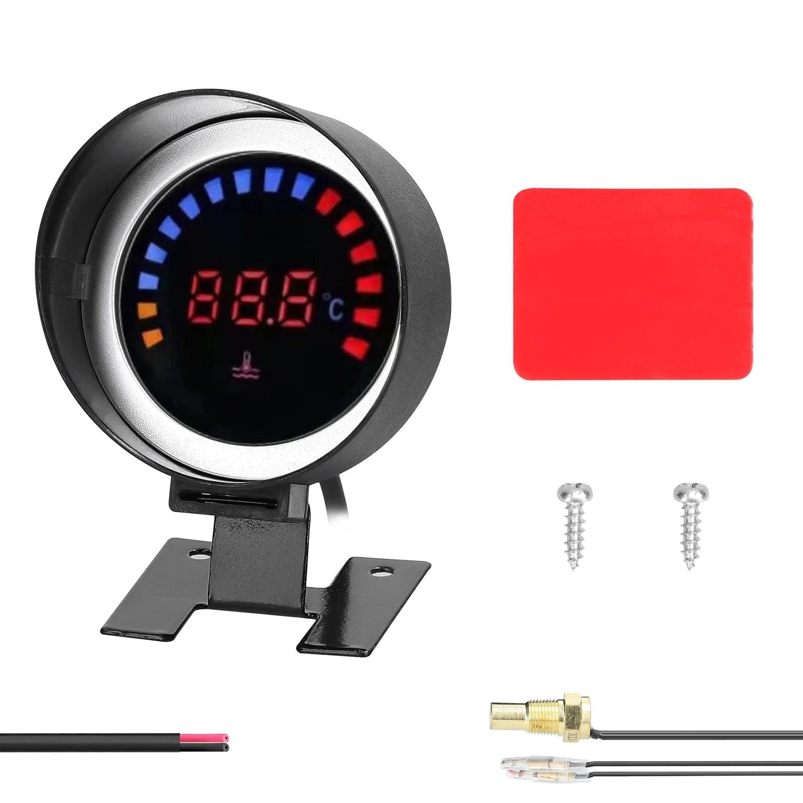 Casual And Casual 52mm Water Temperature Gauge Car Digital Meter LED Display 0-120℃ with Sensor Alarm Function for Car Truck Motorcycle