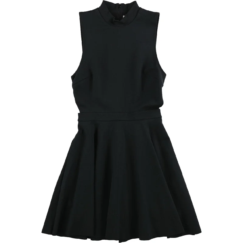 Sports Comfort Style Avec Womens Mock Neck A-line Dress, Black, X-Large
