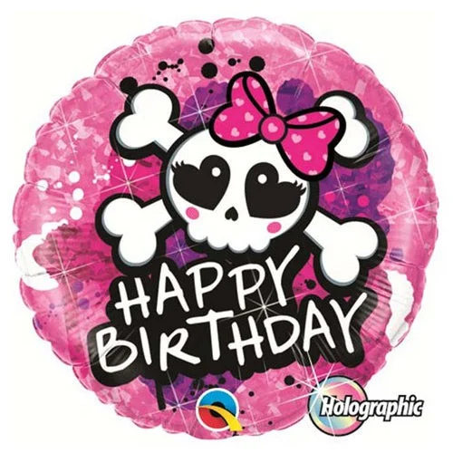 Unique Design 18 inch BIRTHDAY SKULL BOW & CROSSBONES