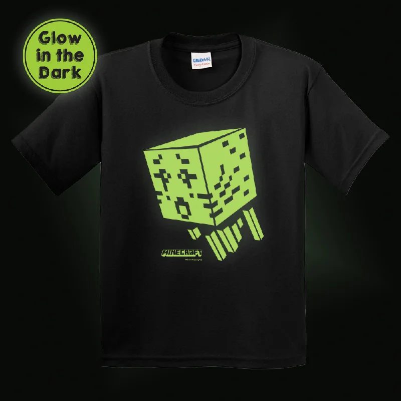 Energy Wear Minecraft Ghast Glow In The Dark Kids Short Sleeve T-Shirt