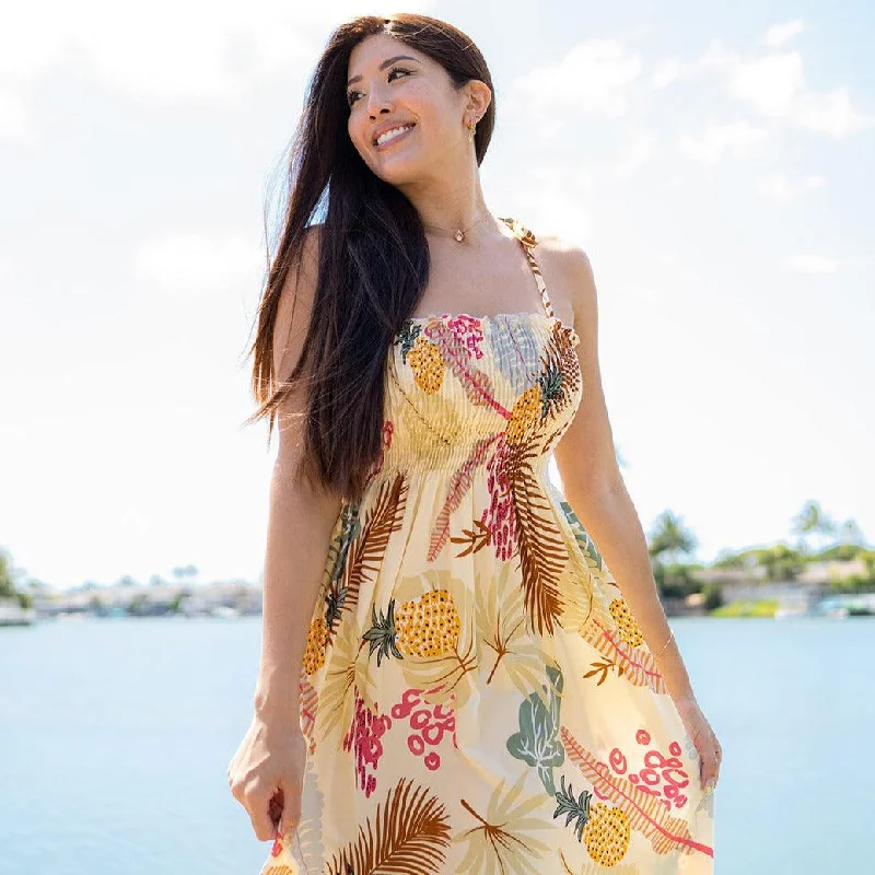 Printed pattern Pineapple Tube Dress, Made in Hawaii