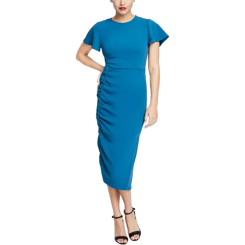 Casual Chic Wear Rachel Roy Womens Pippa Ruched Midi Sheath Dress