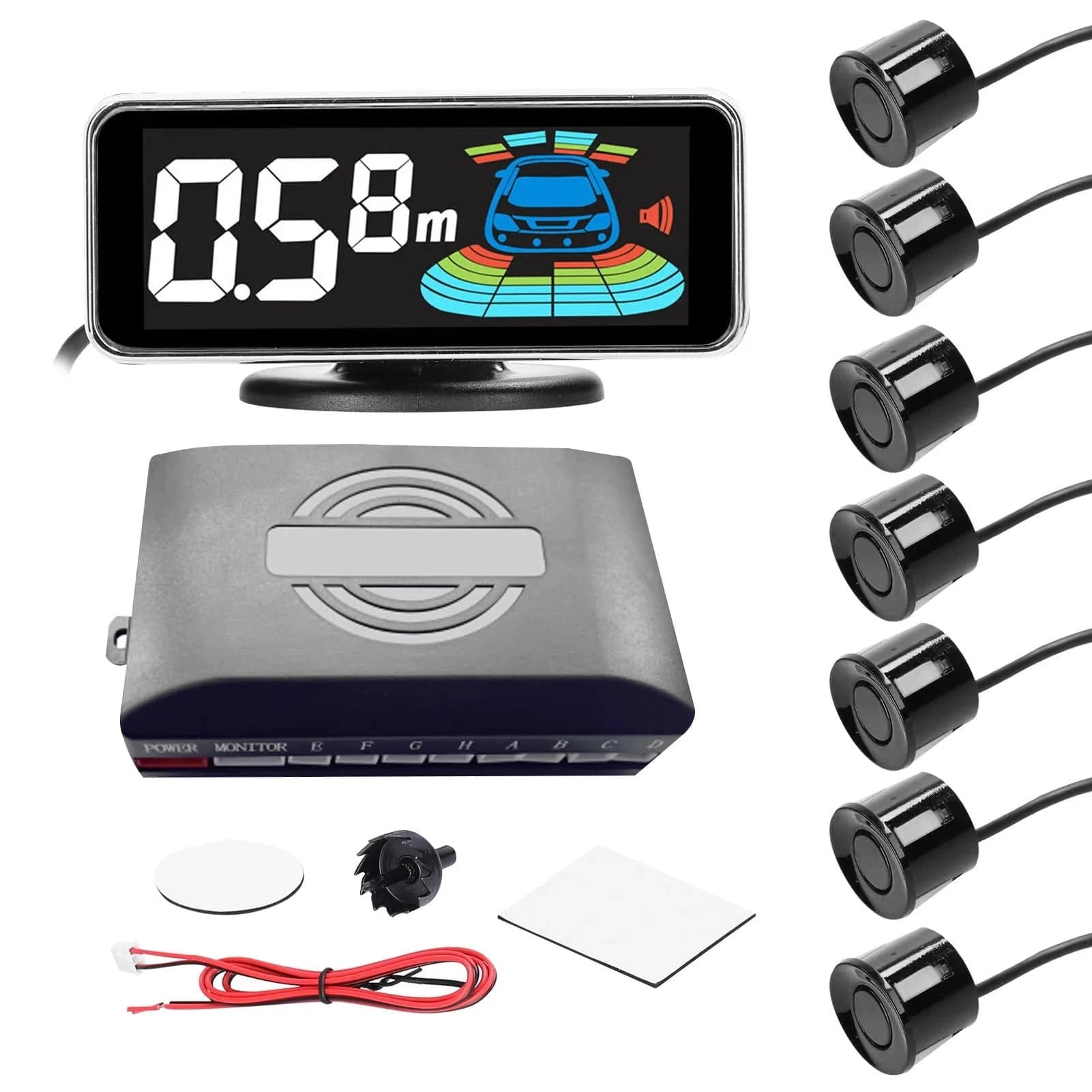 Cozy Chic Rear Reversing Radars System LCD Display Car Parking Sensor Distance Detection Sound Warning Buzzer With 4pcs/8pcs Probes Cozy Chic Rear Reversing Radars System LCD Display Car Parking Sensor Distance Detection Sound Warning Buzzer With 4pcs/8pcs Probes