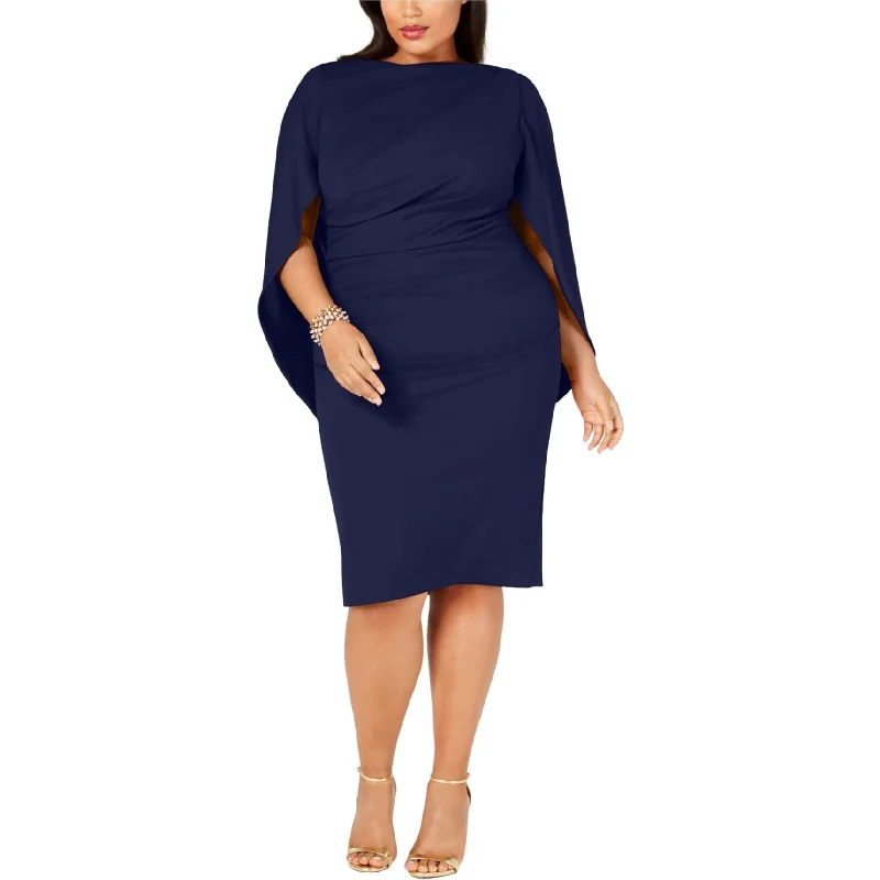 Weekend Wear Betsy & Adam Womens Ruched Cocktail Dress, Blue, 22W