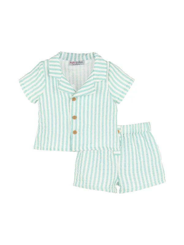 Relaxed And Casual Sullivan Stripe Shorts Set