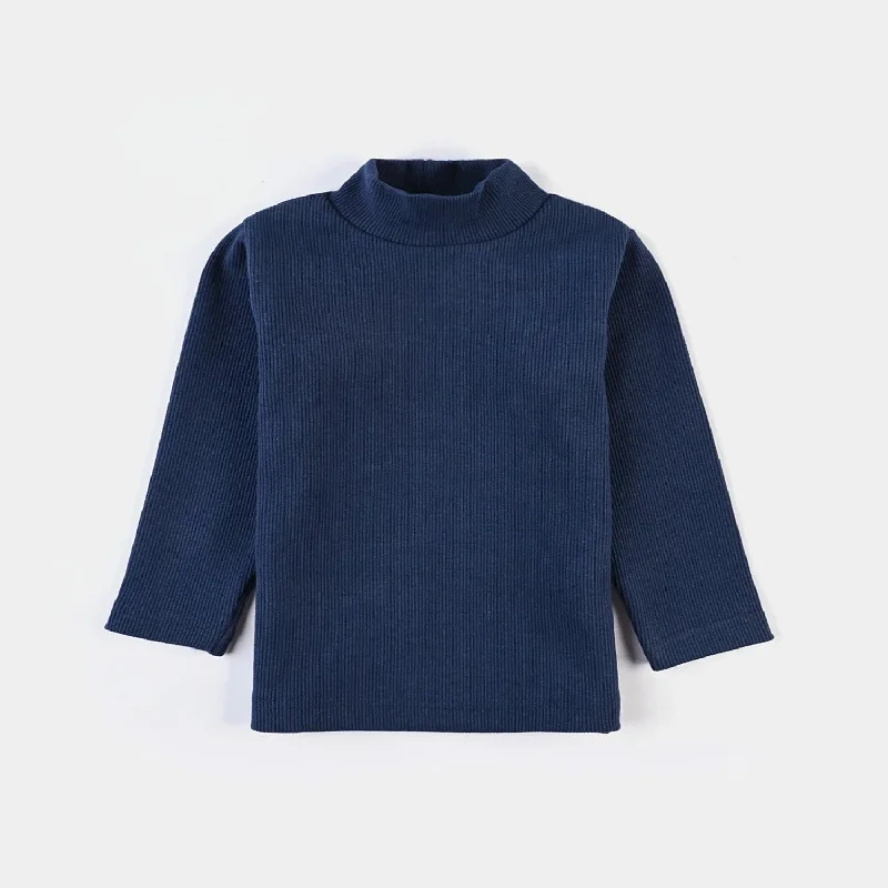 Free Design Infant Unisex Thermal Inner Turtle Neck -NAVY