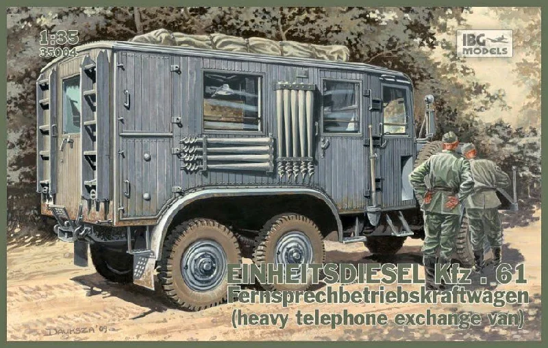Windbreaker fashion IBG 1/35 German Einheitsdiesel Kfz.61, heavy telephone exchange van Windbreaker fashion IBG 1/35 German Einheitsdiesel Kfz.61, heavy telephone exchange van