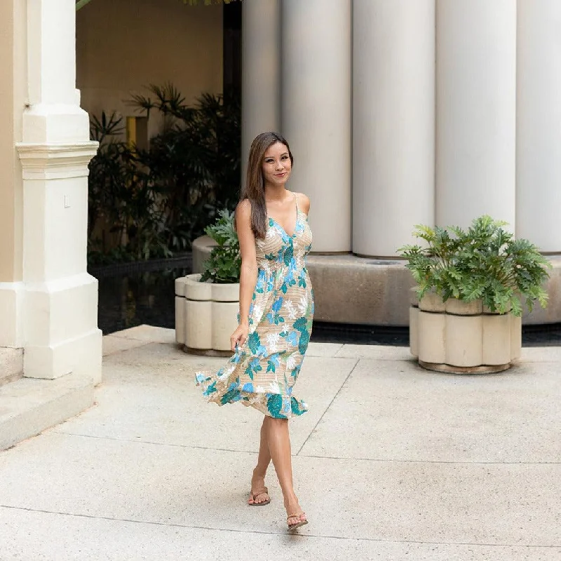 Casual And Versatile New Bird of Paradise V-Neck Dress, Made in Hawaii