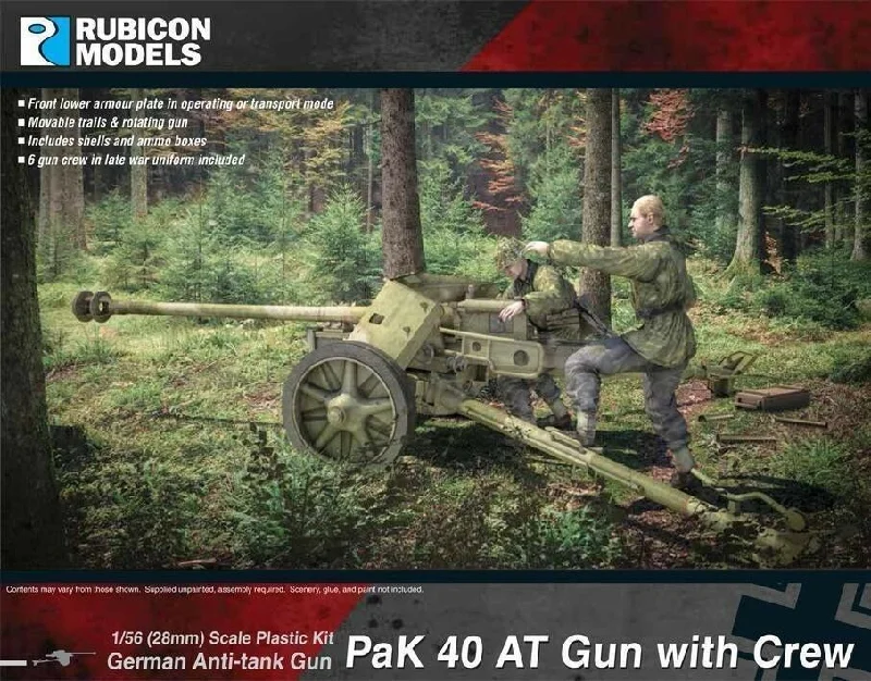 Exquisite Design Rubicon 1/56 PaK 40 AT Gun with Crew