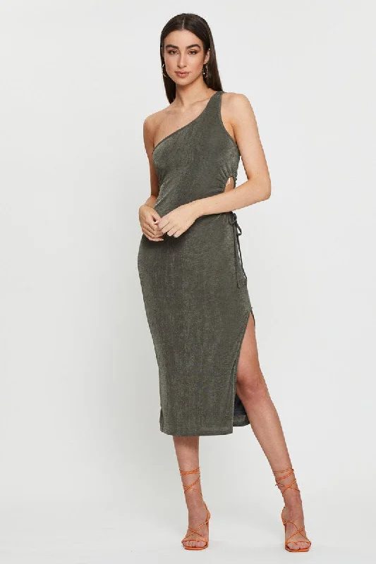 Personalized Wear Green Midi Dress Bodycon