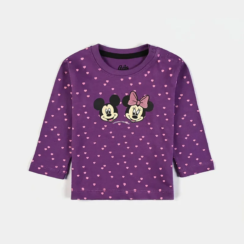 Bright Colors Infant Girls Cotton Jersey T-Shirt Laughing Together-Purple