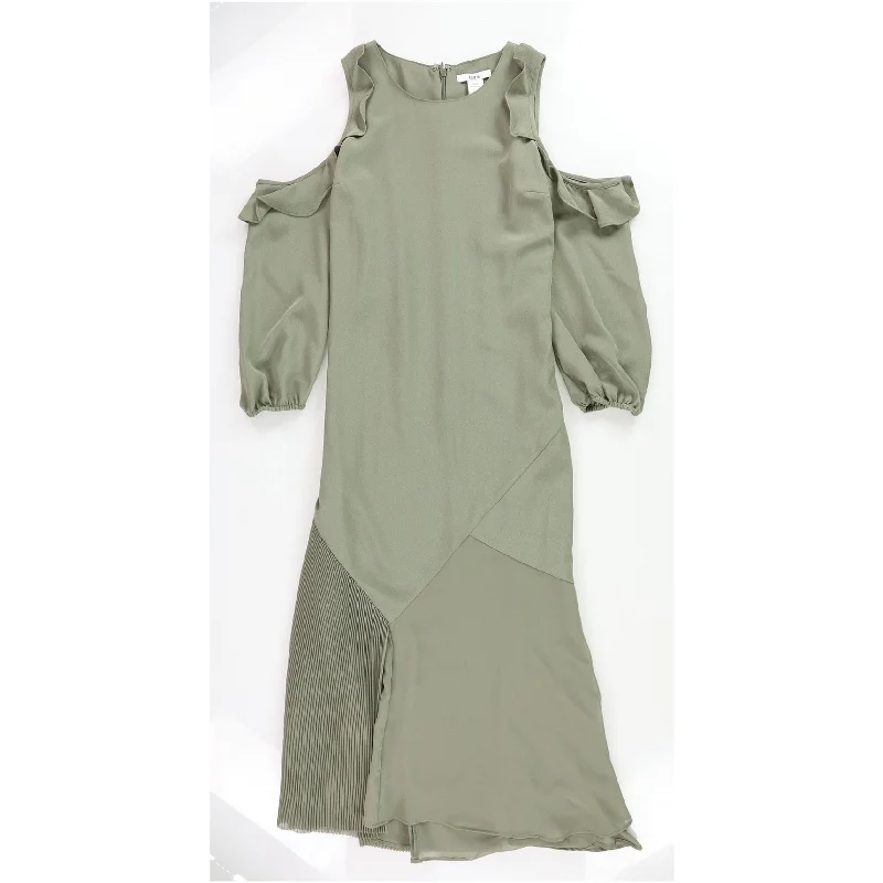 Autumn Selection bar III Womens Cold Shoulder A-line Dress, Green, XX-Small