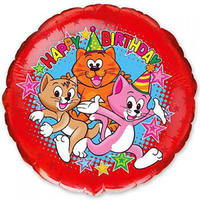 End Of The Year 18 inch BIRTHDAY CATS CELEBRATION
