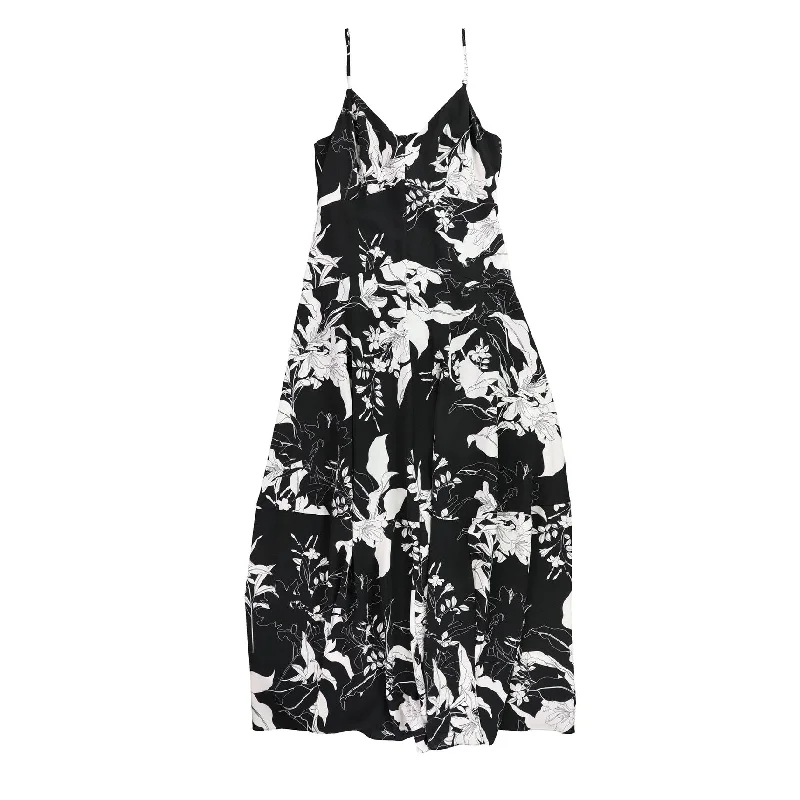 Body Design bar III Womens Hibiscus Maxi Dress, Black, 4