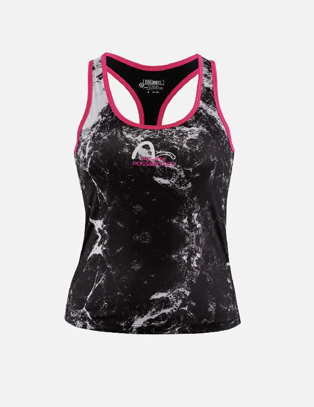 Cozy Fit Wear Allover Print Y-Back Stretch Tank