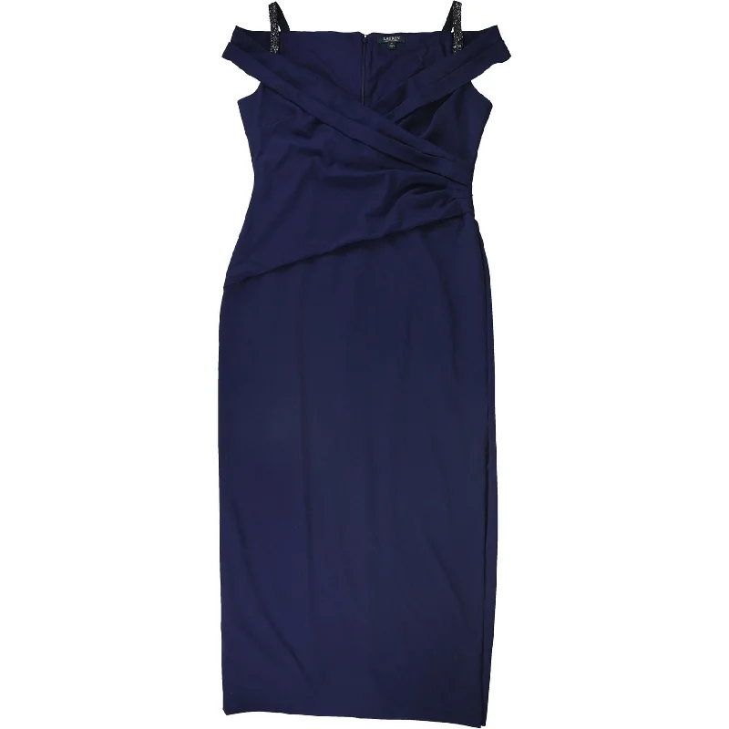 Letter embroidery Ralph Lauren Womens Ira Gown Dress, Blue, 2