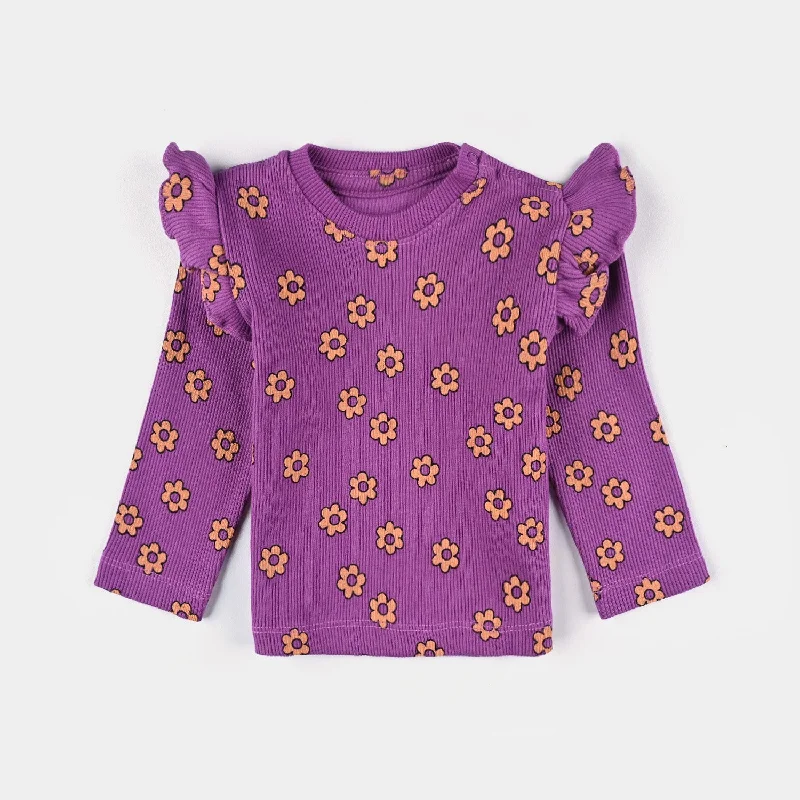 Fashionable Prints Infant Girls Cotton Jersey T-Shirt Flowers