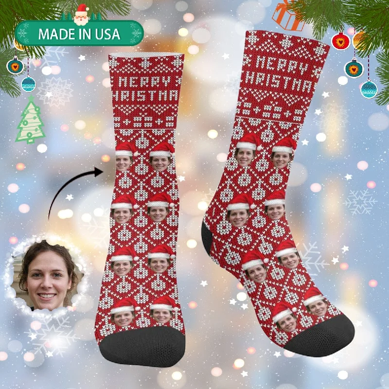Leisure Sports [Made In USA]Custom Face Socks with Photo : Made in USA, Personalized Socks Picture Socks