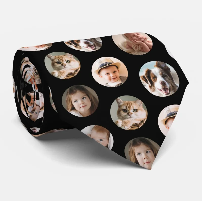 Trendy Items Custom Photo Bubbles Necktie Personalized Tie Creative Gift For Men
