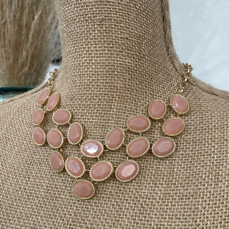 Fashion And Simplicity Gold Tone  Necklace With Earrings