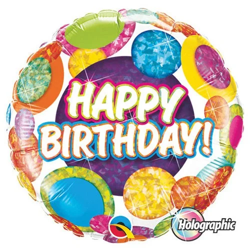 Exquisite Embroidery 18 inch BIRTHDAY BIG DOTS & GLITZ