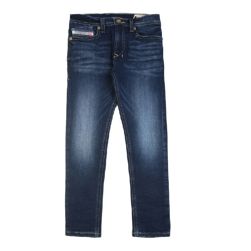 Fashionable And Versatile Dark Blue Denim Jeans