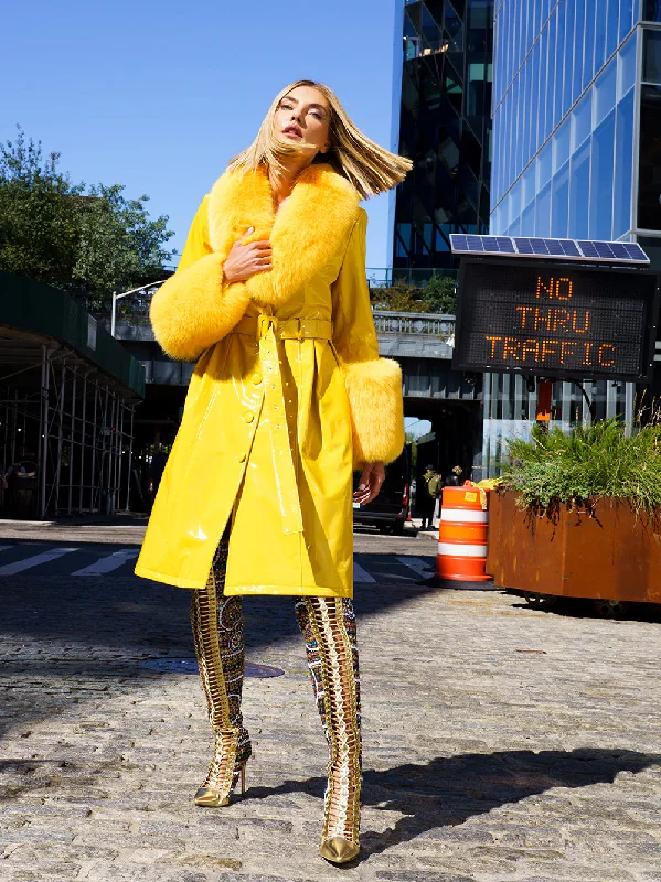 Elegant And Noble AKA Fur Foxy Patent Leather Coat