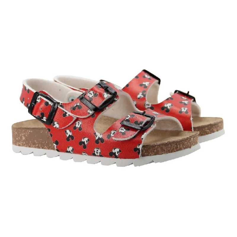 Celebrity Style Red Mickey Print Sandals