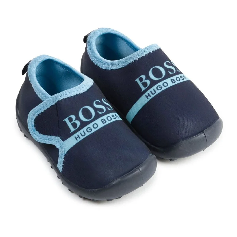 Cool Style Navy Logo Crib Shoes