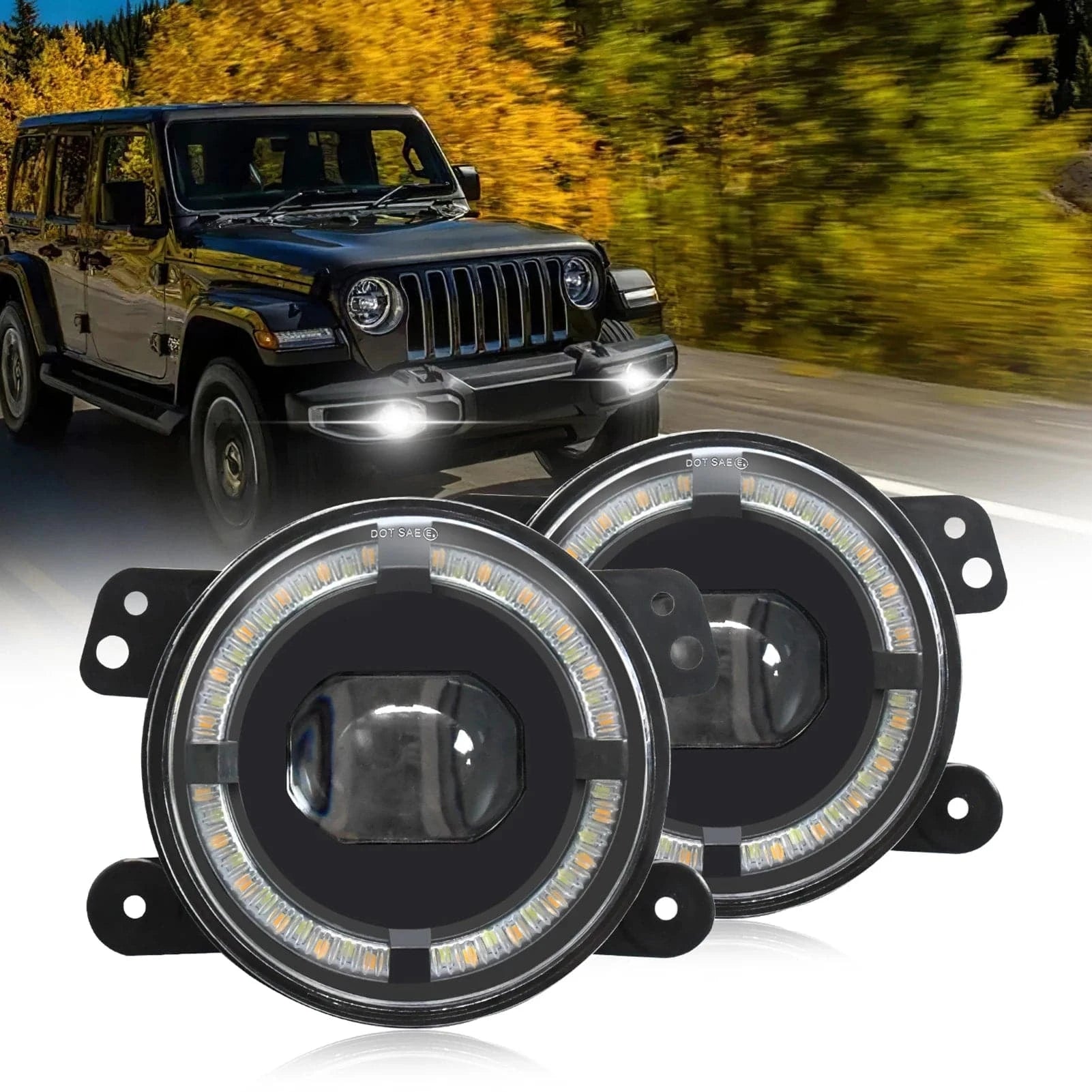 Fashion Comfort 4 Inch 200W LED Fog Lights Car LED Fog Lights 20000LM Driving Bumper Lights Waterproof Replacement for Jeep Wrangler Off Road Fashion Comfort 4 Inch 200W LED Fog Lights Car LED Fog Lights 20000LM Driving Bumper Lights Waterproof Replacement for Jeep Wrangler Off Road