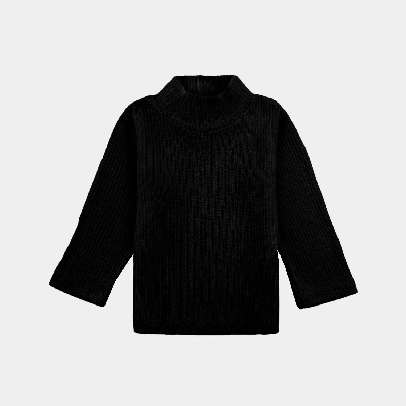 New Design Infant Unisex Turtle Neck T-Shirt-BLACK