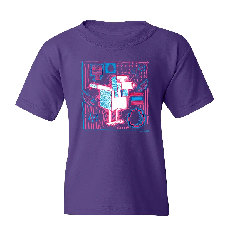 Easy Fashion Minecraft Acid Sketch Chicken Kids Short Sleeve T-Shirt