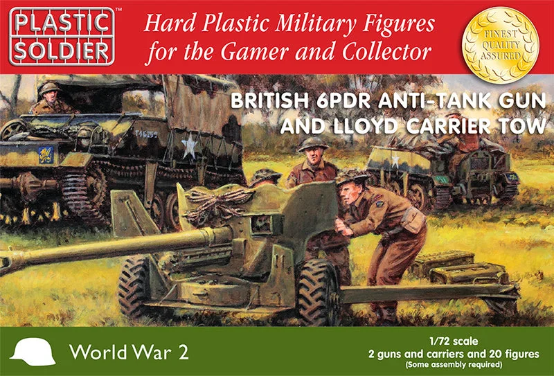 Noble And Elegant The Plastic Soldier Company British 6PDR Anti-Tank Gun and Loyd Carrier Tow - 62029