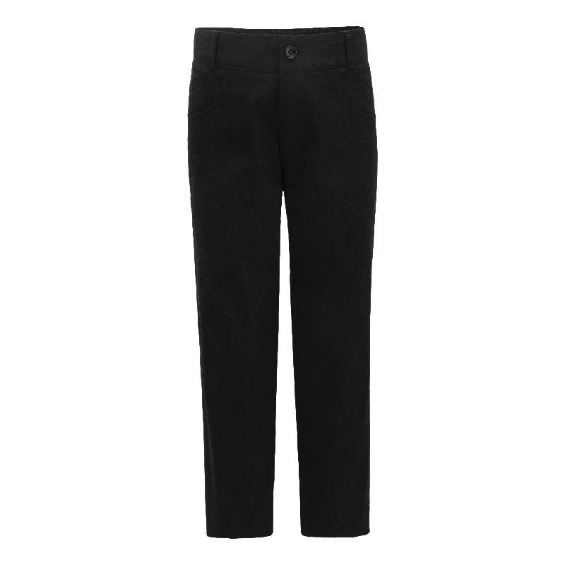 Elegant Comfort Black Casual Pants for Kid Boys