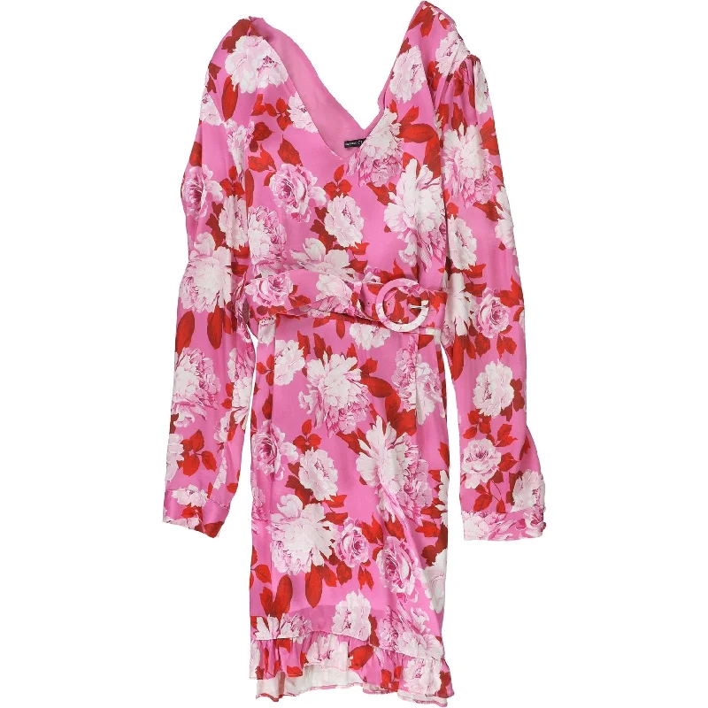 Trendy Looks GUESS Womens Roses Mini Dress, Pink, Small