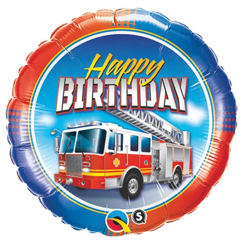 Embroidery Design 18 inch BIRTHDAY FIRE TRUCK