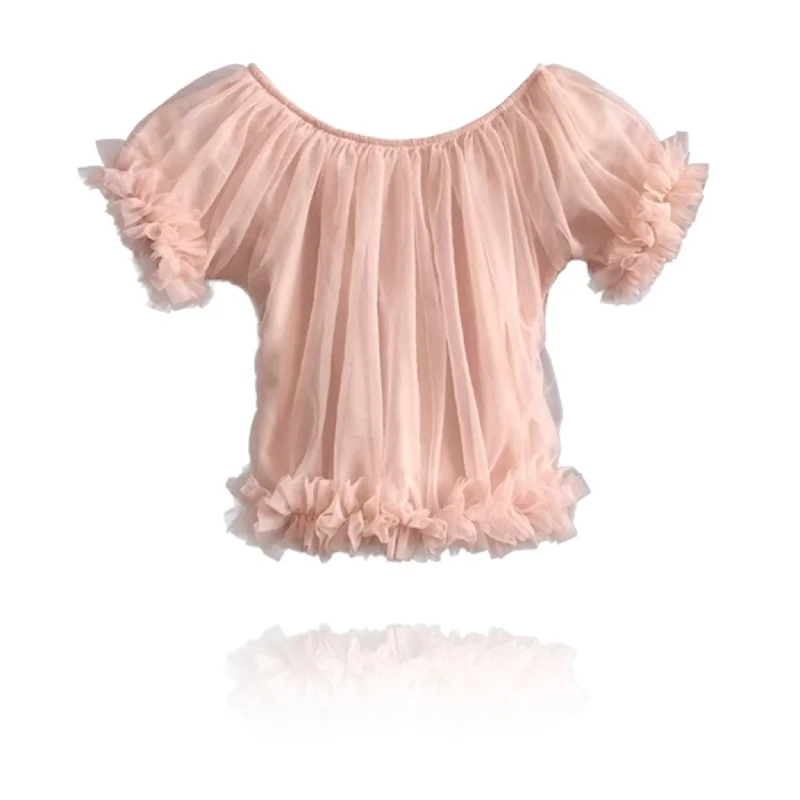 Lounge Chic Dolly by Le Petit Tom Frilly Princess Top Pink