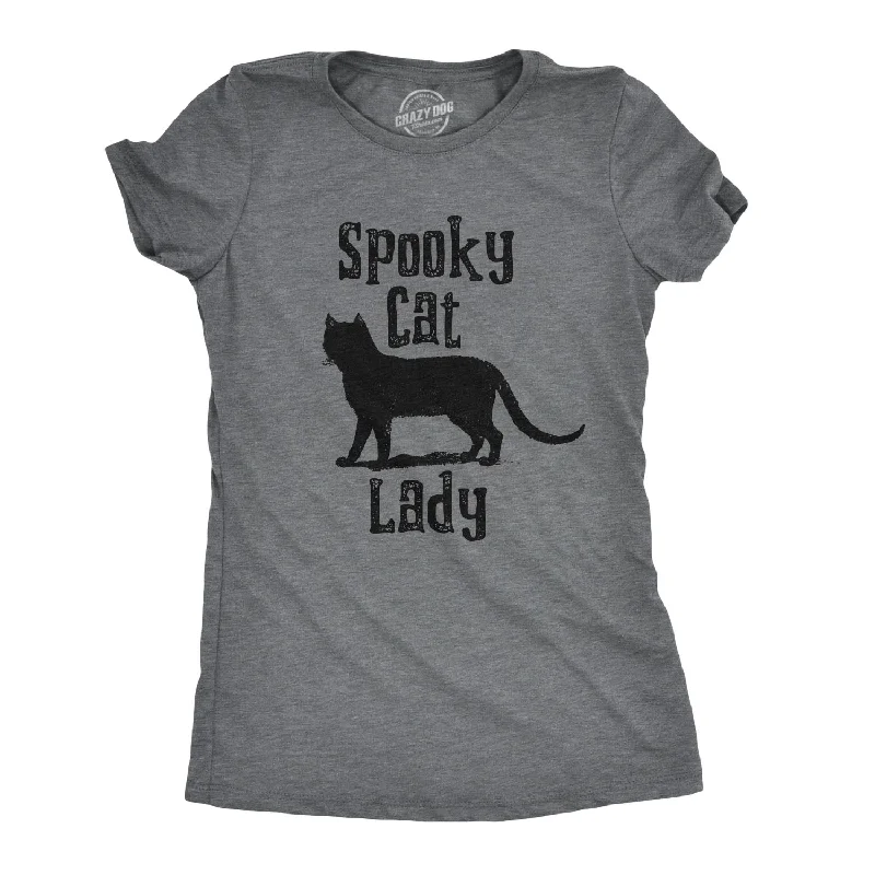 Refreshing Design Spooky Cat Lady Women's T Shirt