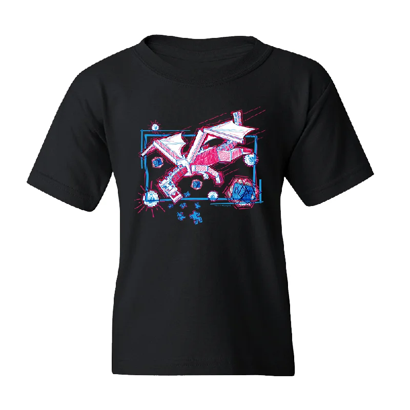 Embroidery Design Minecraft Acid Sketch Ender Dragon Kids Short Sleeve T-Shirt
