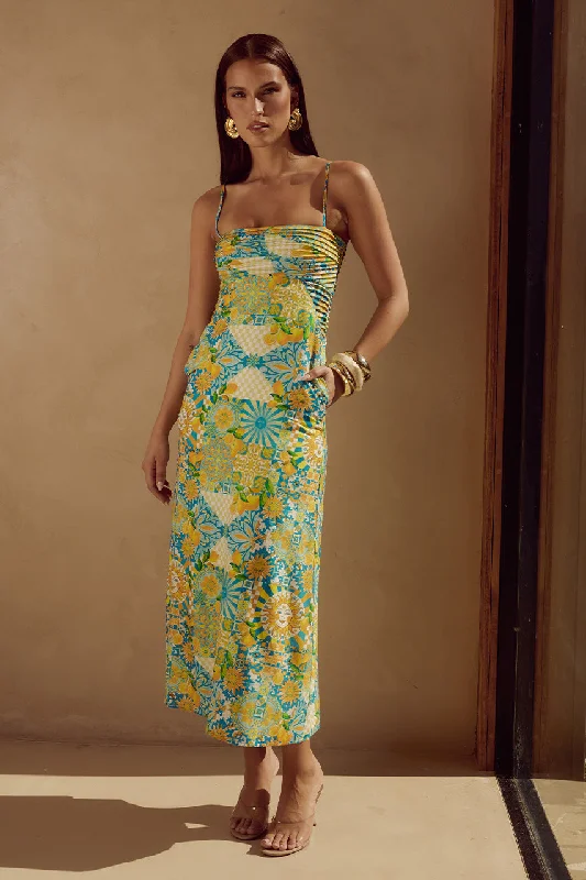 Multi-functional style ANACAPRI MIDI DRESS - ANACAPRI LEMON