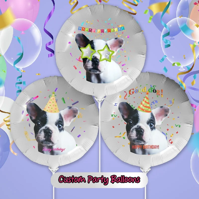 Fashion Style [Made in USA]Custom Pet Face&Text Foil Balloons Birthday Balloon Party Balloons Valentines Day Gifts